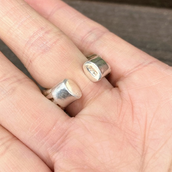 Vintage Sterling Silver 925 Multi Band 7 Bands Brutalist Modern Ring size 6 - Picture 8 of 11